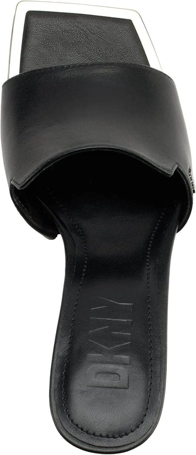 DKNY Women's Block Heel Square Toe Kailyn-Sandal Mule Heeled