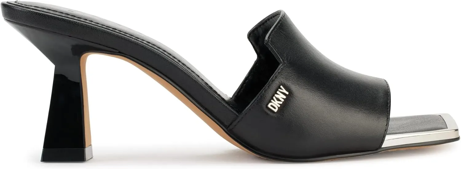 DKNY Women's Block Heel Square Toe Kailyn-Sandal Mule Heeled
