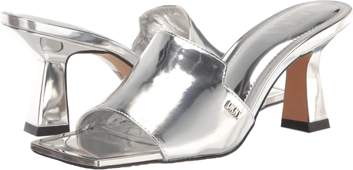 DKNY Women's Block Heel Square Toe Kailyn-Sandal Mule Heeled