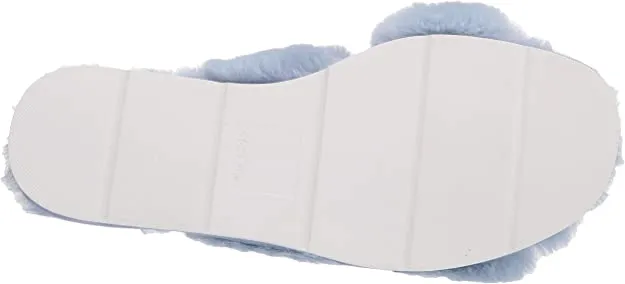 Dolce Vita womens Fashion Slipper, Sky Blue Faux Fur, 9 US