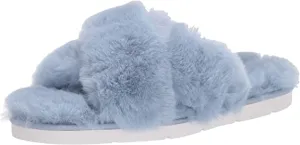 Dolce Vita womens Fashion Slipper, Sky Blue Faux Fur, 9 US