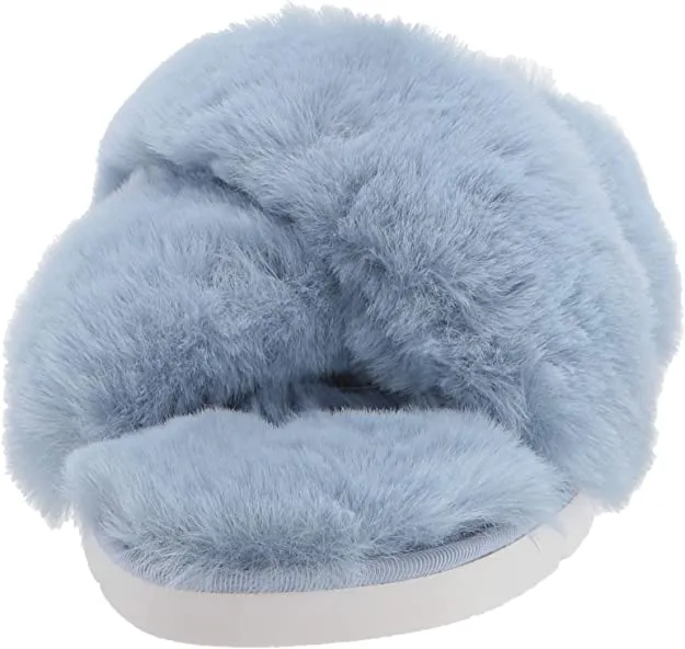 Dolce Vita womens Fashion Slipper, Sky Blue Faux Fur, 9 US