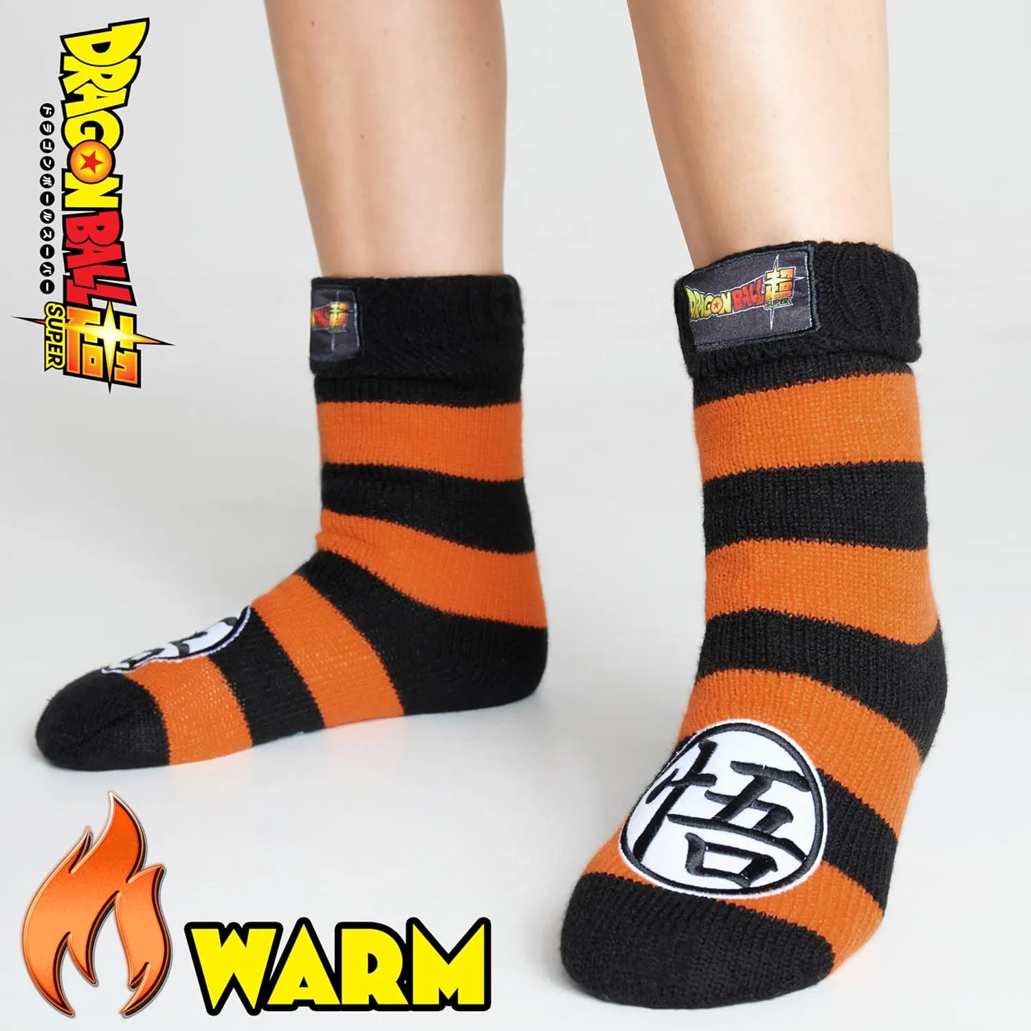 Dragon Ball Z Fluffy Socks for Boys Teenagers Warm Slipper Socks with Sherpa Lining One Size 4-8 Anime Gifts for Boys