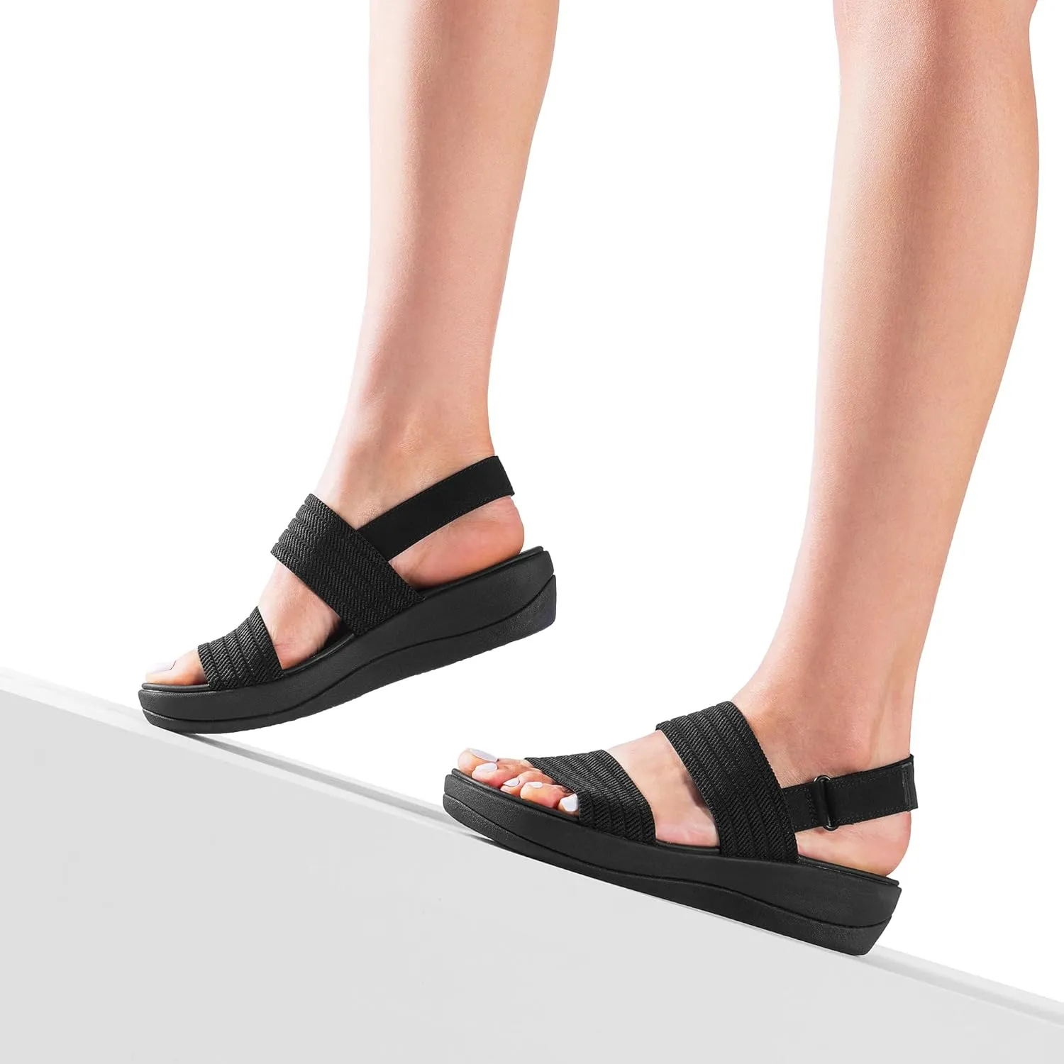DREAM PAIRS Women's Walking Sandals Lightweight Soft Footbed Low Wedge Comfort Indoor Outdoor Flat Sandals