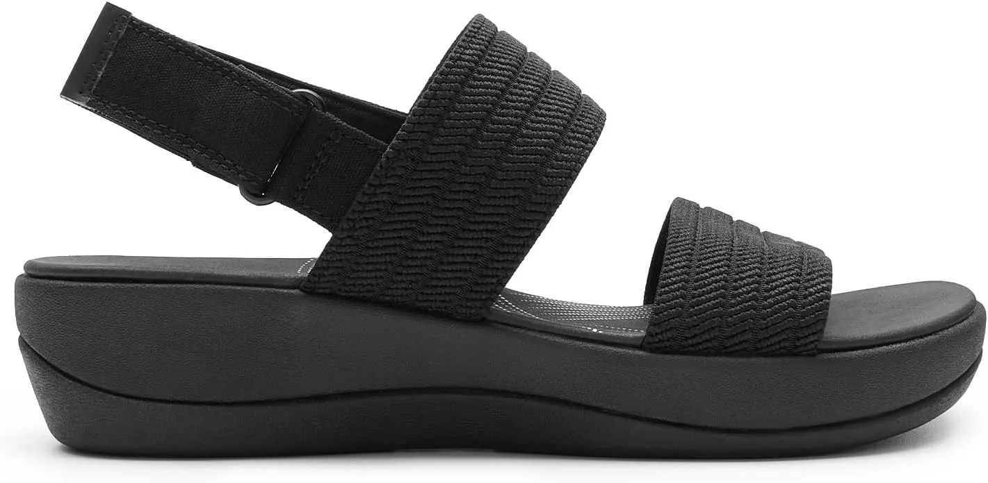 DREAM PAIRS Women's Walking Sandals Lightweight Soft Footbed Low Wedge Comfort Indoor Outdoor Flat Sandals