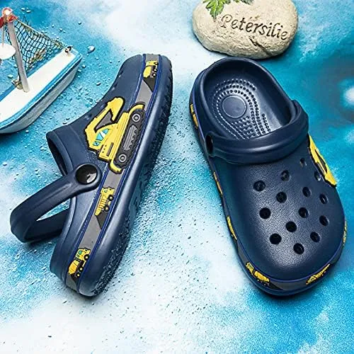 Drecage Toddler Clogs Kids Clogs for Girls Boys Slip on Garden Clogs Slide Sandals Waterproof Beach Pool Shoes Slipper