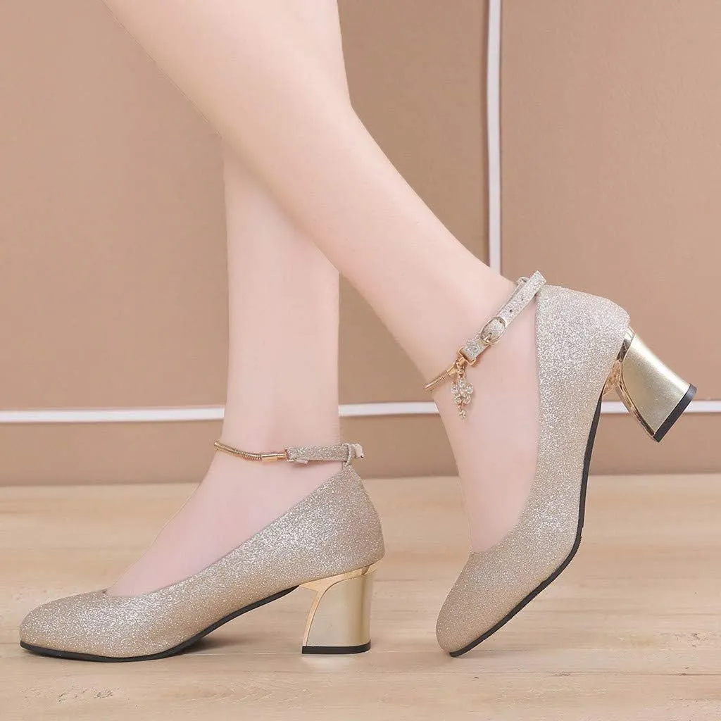 Dressy Loafers for Women 2024 Women's Dressy Strappy 2 Inch Low Heel Open Toe Sandals Dress Shoes for Woman Lady Dance Evening Dancing Shoes