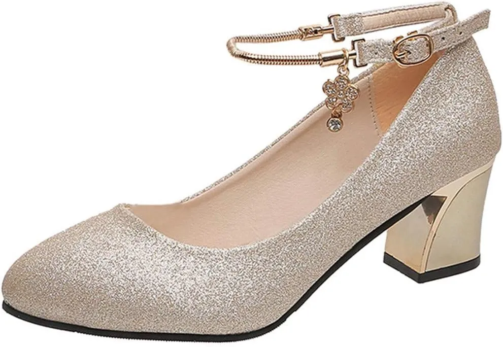 Dressy Loafers for Women 2024 Women's Dressy Strappy 2 Inch Low Heel Open Toe Sandals Dress Shoes for Woman Lady Dance Evening Dancing Shoes