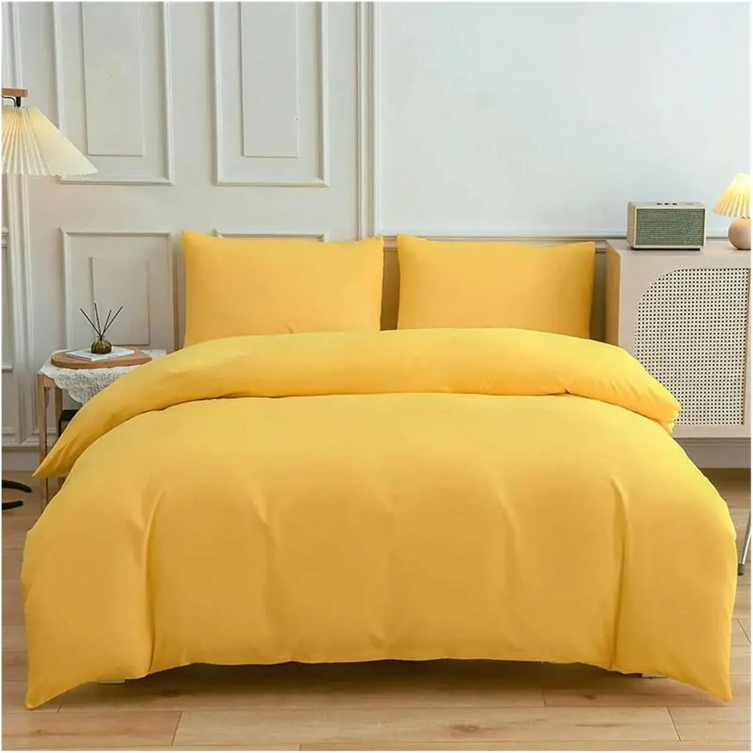 Duvet Cover Set Green Reversible Bedding Set with Duvet Cover Sheet Pillowcase 4 Piece Home Textile Products,Easy Care (B Twin)
