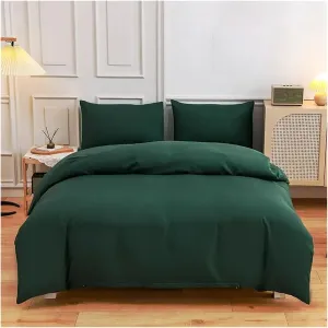 Duvet Cover Set Green Reversible Bedding Set with Duvet Cover Sheet Pillowcase 4 Piece Home Textile Products,Easy Care (B Twin)