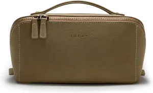 EACHY Makeup Bag, Large Capacity Cosmetic Bags for Women, Portable 180° Wide-Open Flat Toiletry Bag Travel Makeup Bag with Divider and Handle