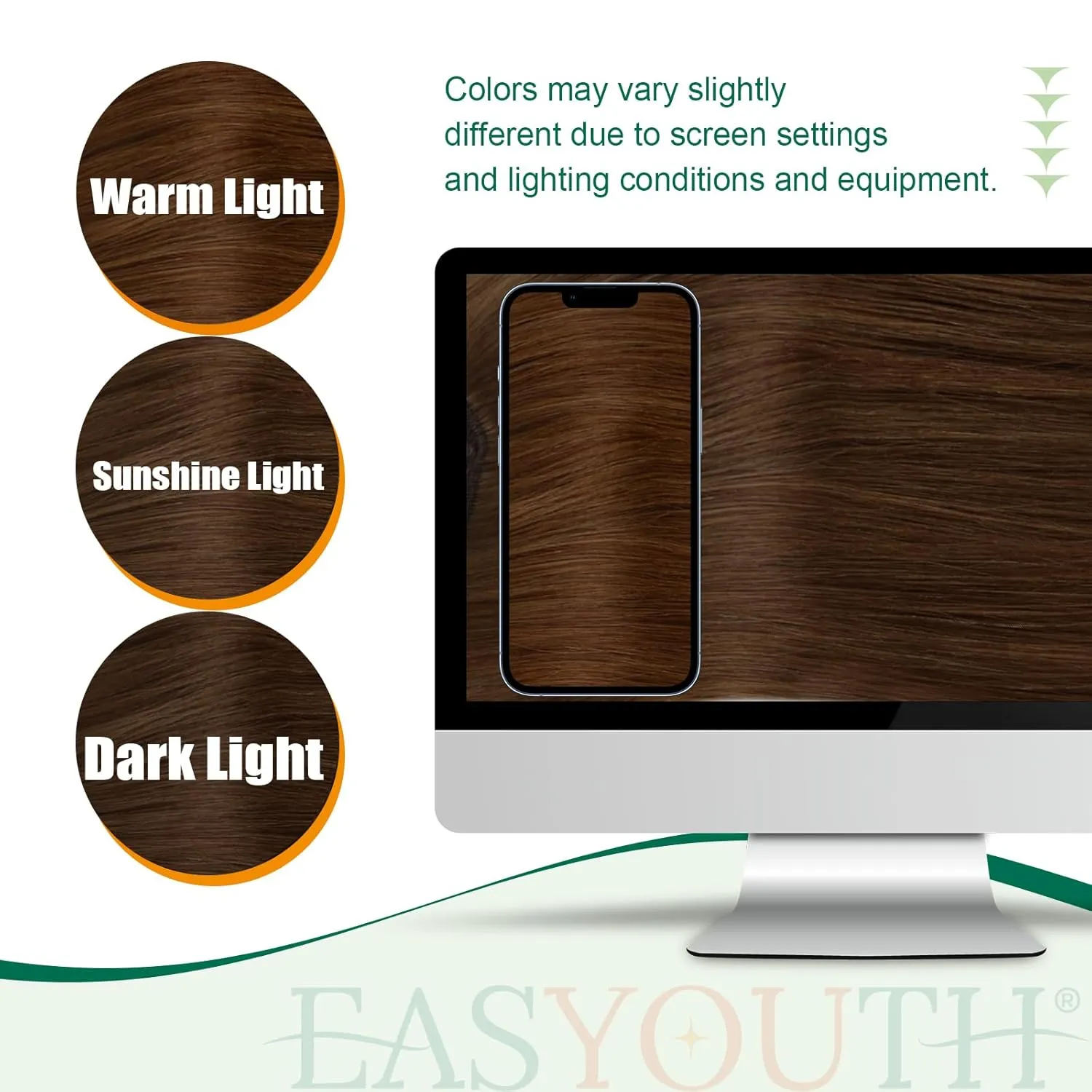 Easyouth Brown Pony Tails Hair Extensions Human Hair Straight Ponytail Extension Human Hair Chocolate Brown Wrap Around Ponytail Extension Remy Hair #4 14Inch 70g