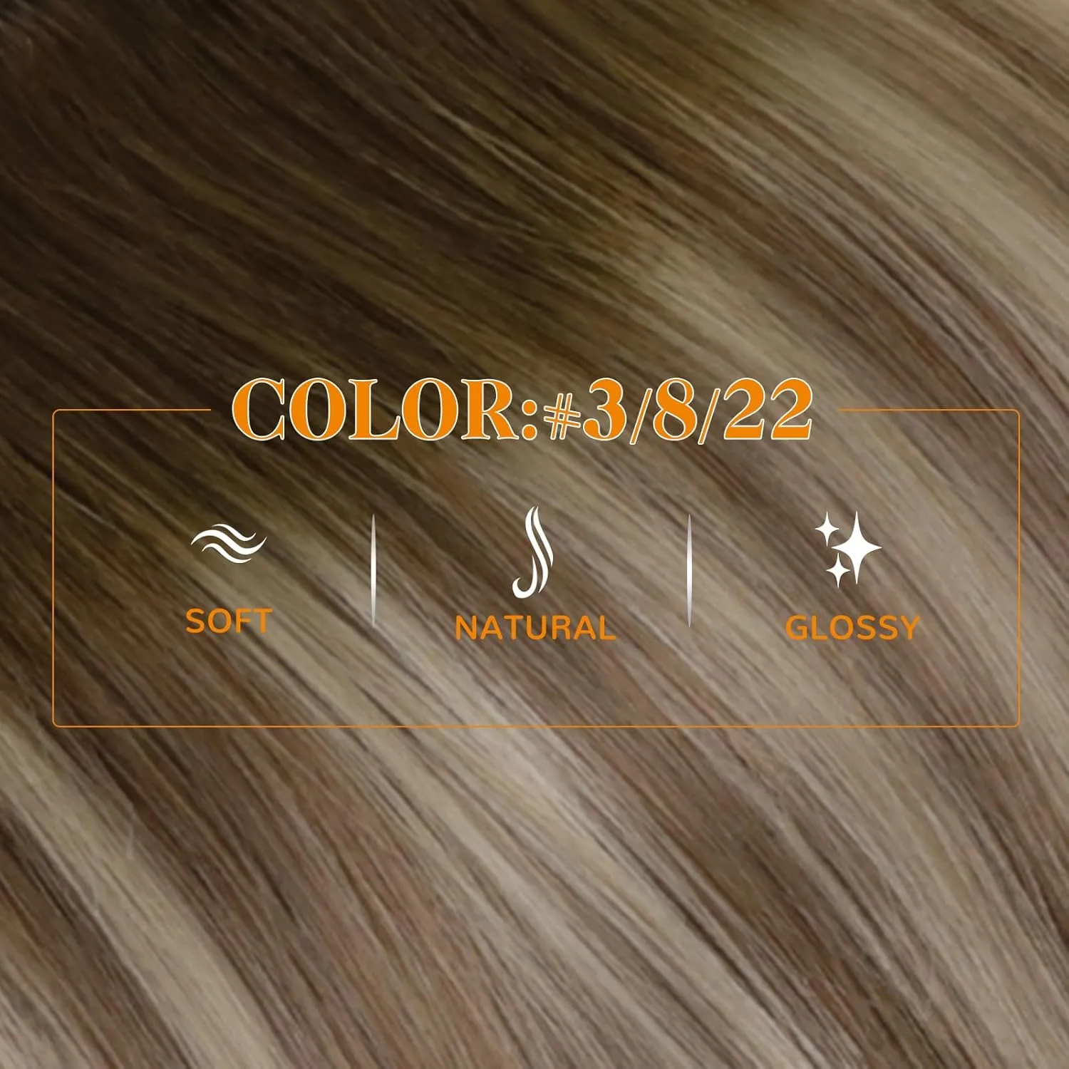 Easyouth Human Hair Ombre Ponytail Extension 14Inch 70g Clip-In Wavy Walnut Brown Ombre Blonde