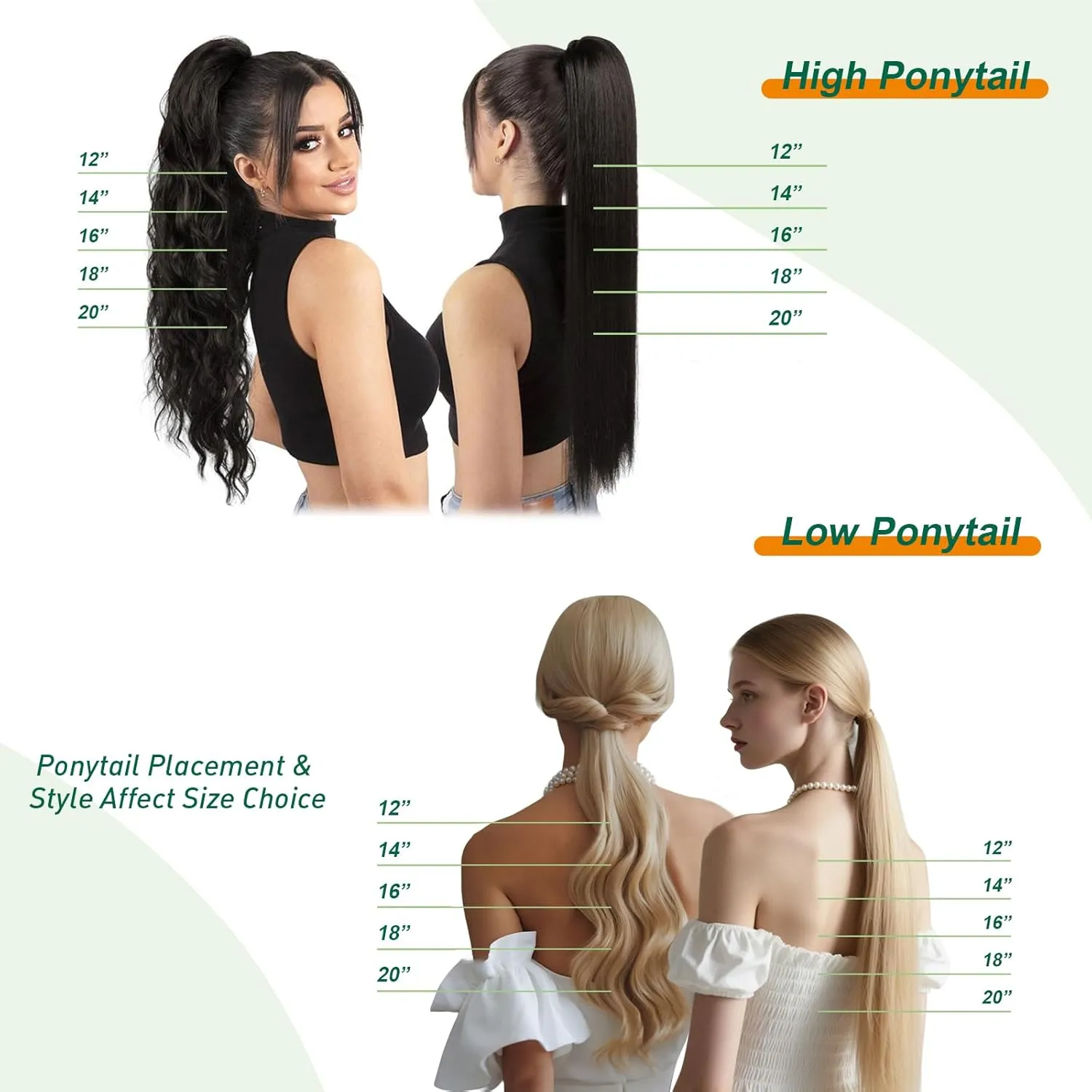 Easyouth Pony Tails Hair Extensions Human Hair Softness Ponytail Extension Human Hair Golden Blonde Highlighted Light Blonde Ponytail Hair Extensions for Thinning Hair 14Inch 70g