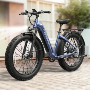 Electric Bike for Adults 960W, 26" Fat Tire, Step-Through Design Electric Mountain Hunting Bike, 48V 15AH Max 28MPH Off-Road Ebike with Rear Storage Shelf
