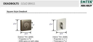 Emtek Hardware Emtek Deadbolt Single Cylinder Solid Brass Round Modern Style Deadbolt, C-Keyway, Model: 8467, Color: Oil Rubbed Bronze (US10B)