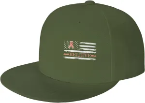 Endometrial Cancer Believe American Flag Peach Ribbon Fashion Flat Cap Adujstable Men Women Baseball Caps Outdoor