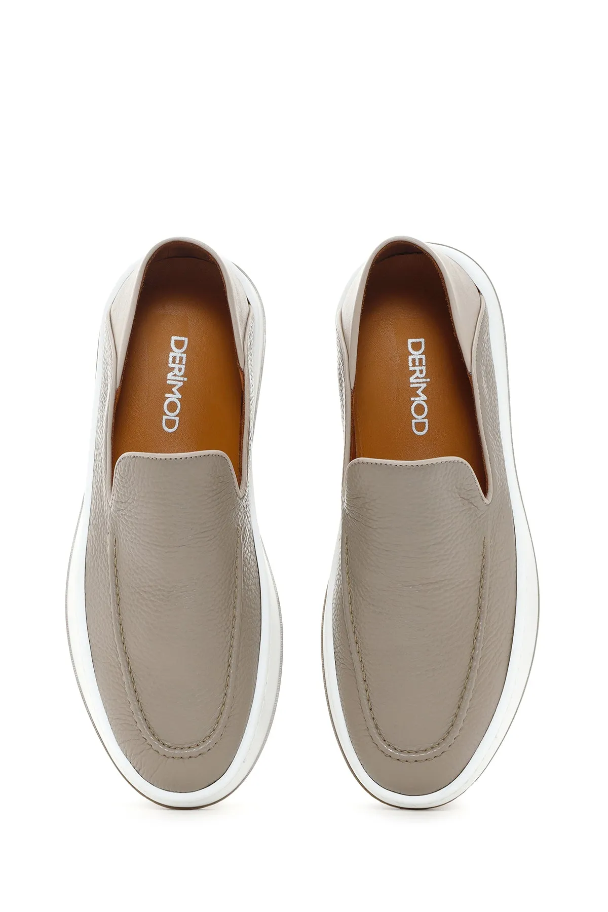 Erkek Vizon Deri Casual Loafer