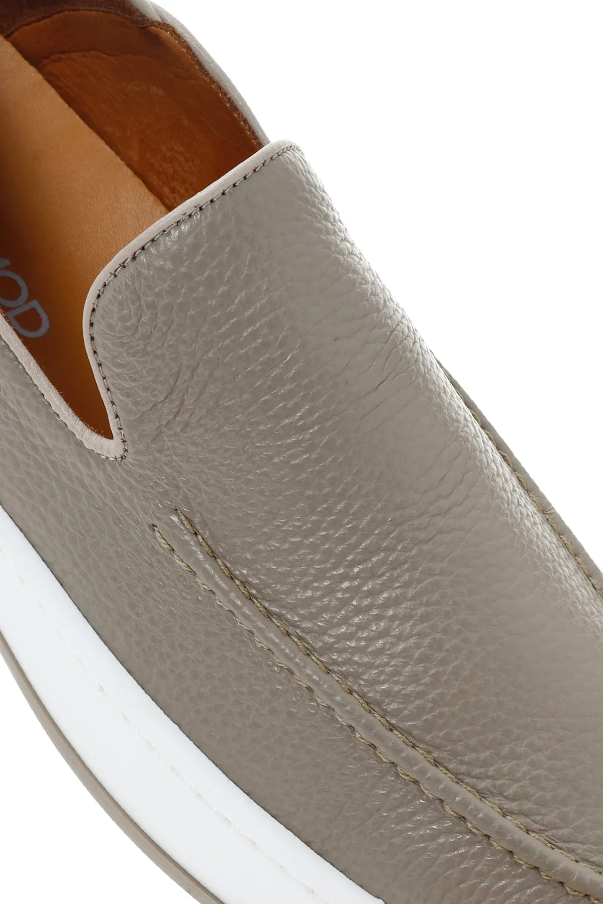 Erkek Vizon Deri Casual Loafer