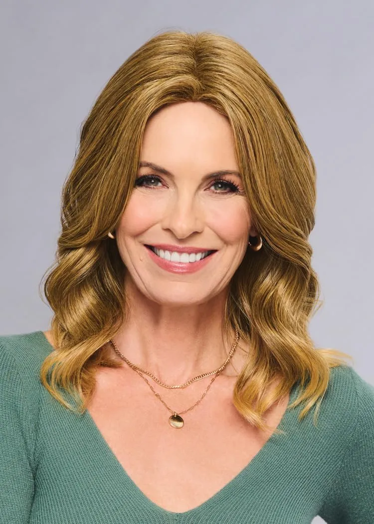 Fetching Beauty Should-Length Layered Wig With Flowing Waves by Hairuwear, Average Cap - Brown Blond