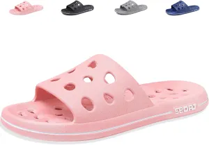 FINLEEO Shower Sandals with Drainage Holes - Quick Drying Bathroom & Gym Slippers for Men and Women