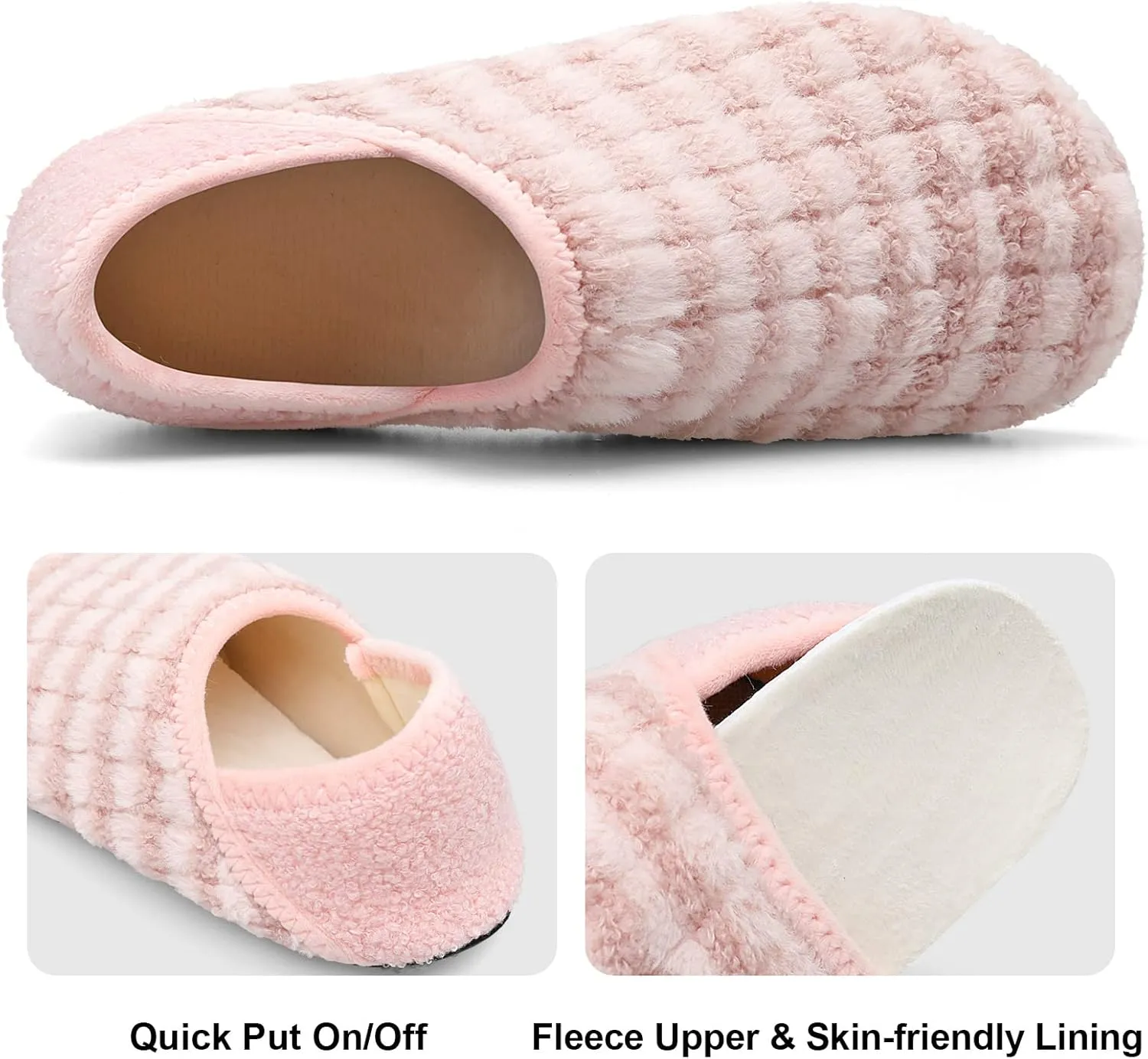 Fires Womens Mens Slippers with Rubber Sole Soft-Lightweight House Slipper Socks Around House Shoes Non Slip Indoor/Outdoor