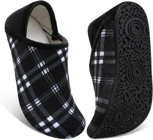 Fires Womens Mens Slippers with Rubber Sole Soft-Lightweight House Slipper Socks Around House Shoes Non Slip Indoor/Outdoor