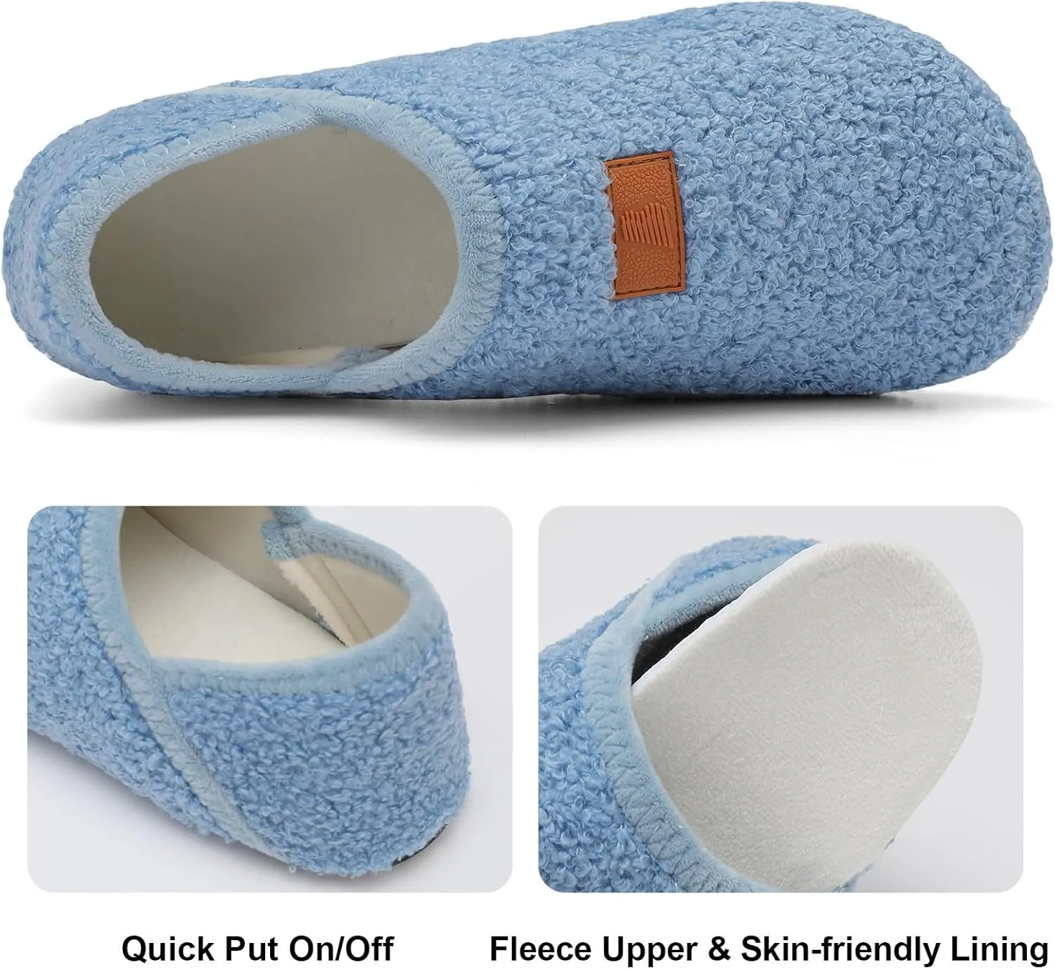 Fires Womens Mens Slippers with Rubber Sole Soft-Lightweight House Slipper Socks Around House Shoes Non Slip Indoor/Outdoor