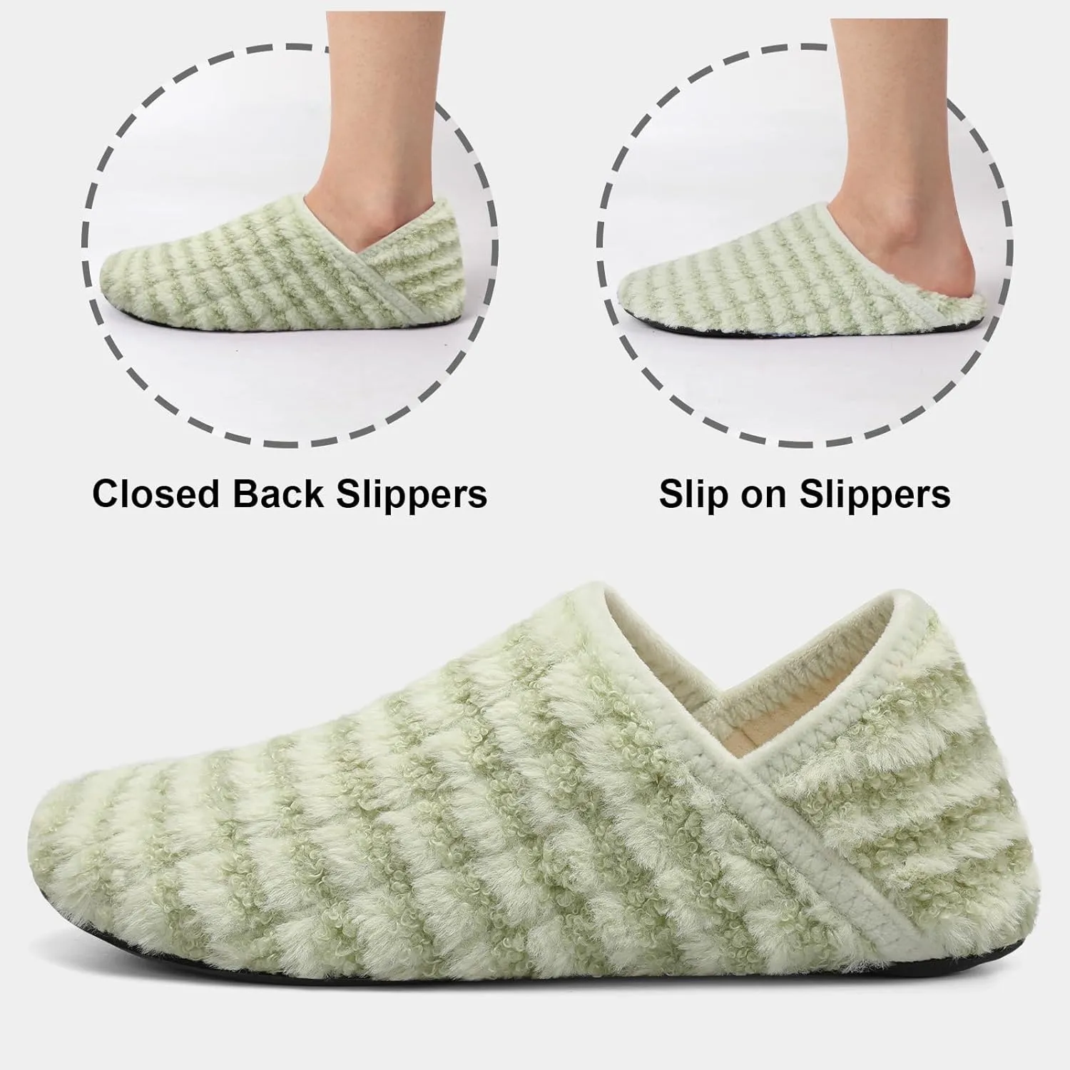 Fires Womens Mens Slippers with Rubber Sole Soft-Lightweight House Slipper Socks Around House Shoes Non Slip Indoor/Outdoor