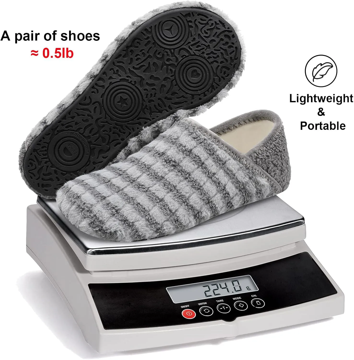 Fires Womens Mens Slippers with Rubber Sole Soft-Lightweight House Slipper Socks Around House Shoes Non Slip Indoor/Outdoor