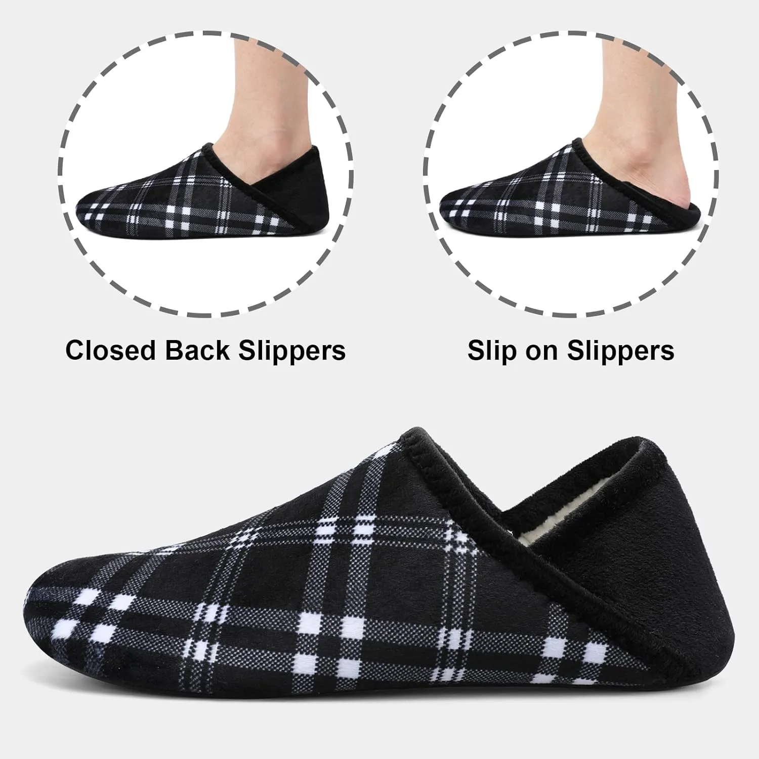 Fires Womens Mens Slippers with Rubber Sole Soft-Lightweight House Slipper Socks Around House Shoes Non Slip Indoor/Outdoor