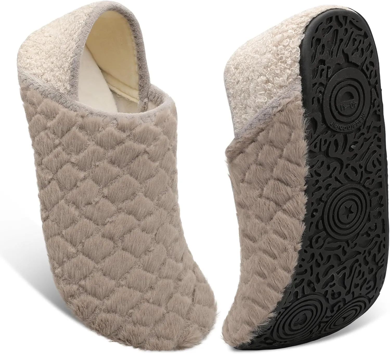 Fires Womens Mens Slippers with Rubber Sole Soft-Lightweight House Slipper Socks Around House Shoes Non Slip Indoor/Outdoor