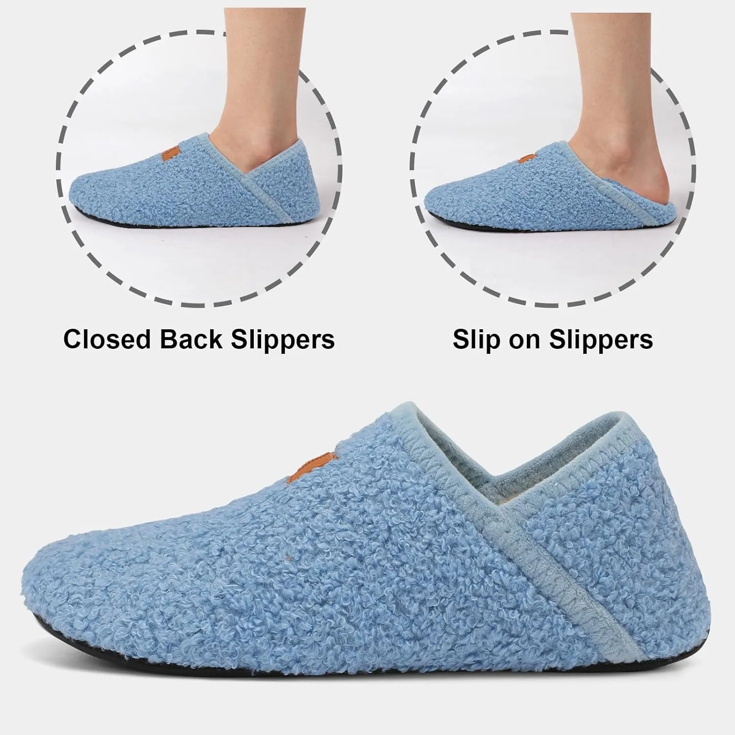 Fires Womens Mens Slippers with Rubber Sole Soft-Lightweight House Slipper Socks Around House Shoes Non Slip Indoor/Outdoor