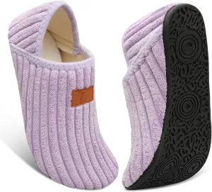 Fires Womens Mens Slippers with Rubber Sole Soft-Lightweight House Slipper Socks Around House Shoes Non Slip Indoor/Outdoor