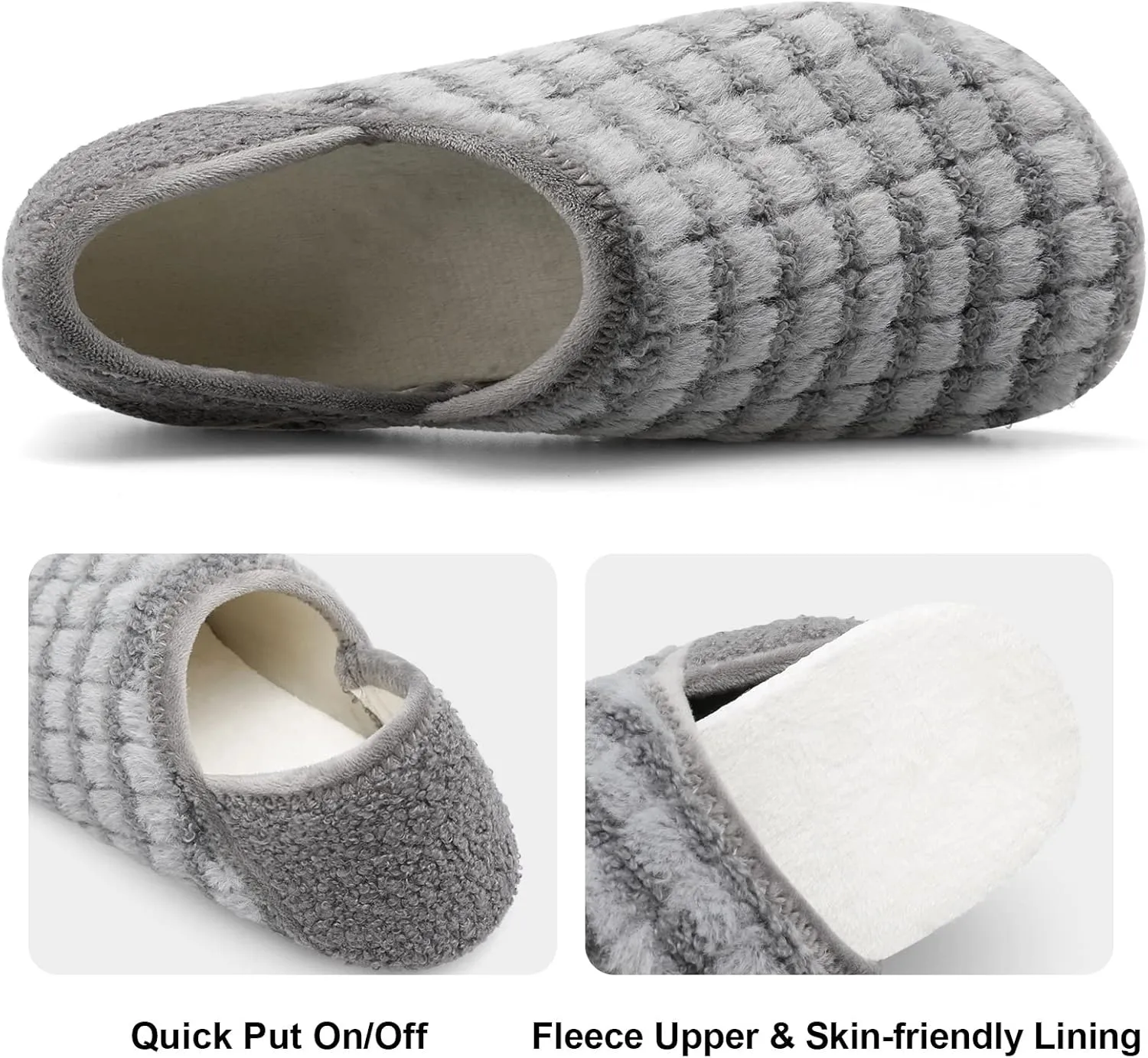 Fires Womens Mens Slippers with Rubber Sole Soft-Lightweight House Slipper Socks Around House Shoes Non Slip Indoor/Outdoor