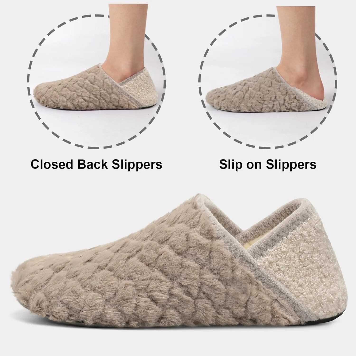 Fires Womens Mens Slippers with Rubber Sole Soft-Lightweight House Slipper Socks Around House Shoes Non Slip Indoor/Outdoor