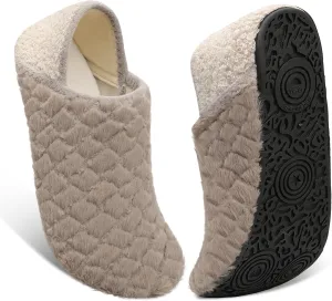 Fires Womens Mens Slippers with Rubber Sole Soft-Lightweight House Slipper Socks Around House Shoes Non Slip Indoor/Outdoor