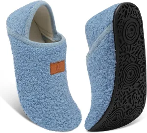 Fires Womens Mens Slippers with Rubber Sole Soft-Lightweight House Slipper Socks Around House Shoes Non Slip Indoor/Outdoor