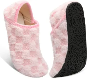 Fires Womens Mens Slippers with Rubber Sole Soft-Lightweight House Slipper Socks Around House Shoes Non Slip Indoor/Outdoor