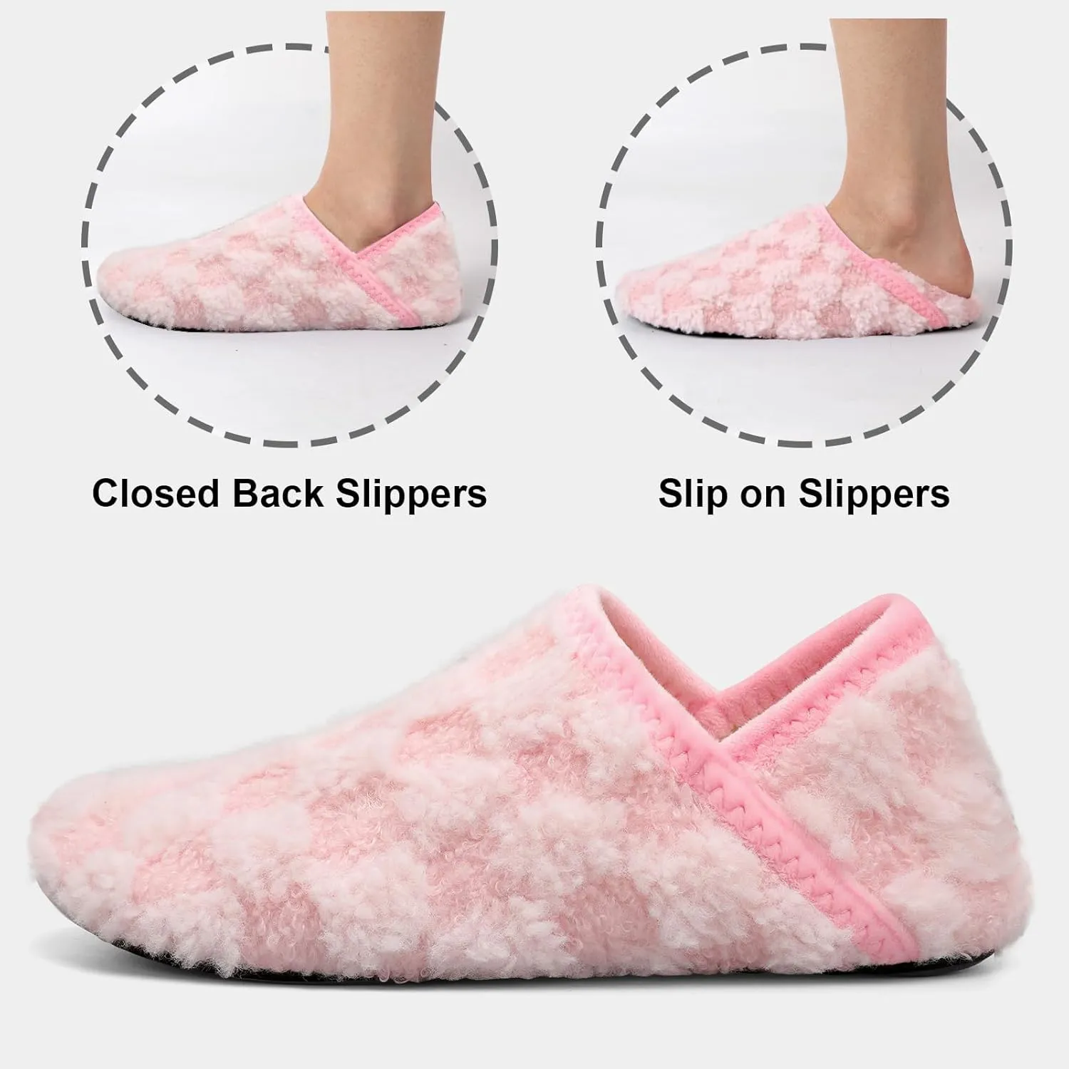 Fires Womens Mens Slippers with Rubber Sole Soft-Lightweight House Slipper Socks Around House Shoes Non Slip Indoor/Outdoor