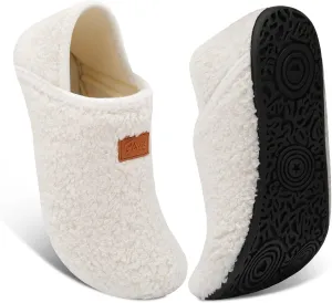 Fires Womens Mens Slippers with Rubber Sole Soft-Lightweight House Slipper Socks Around House Shoes Non Slip Indoor/Outdoor