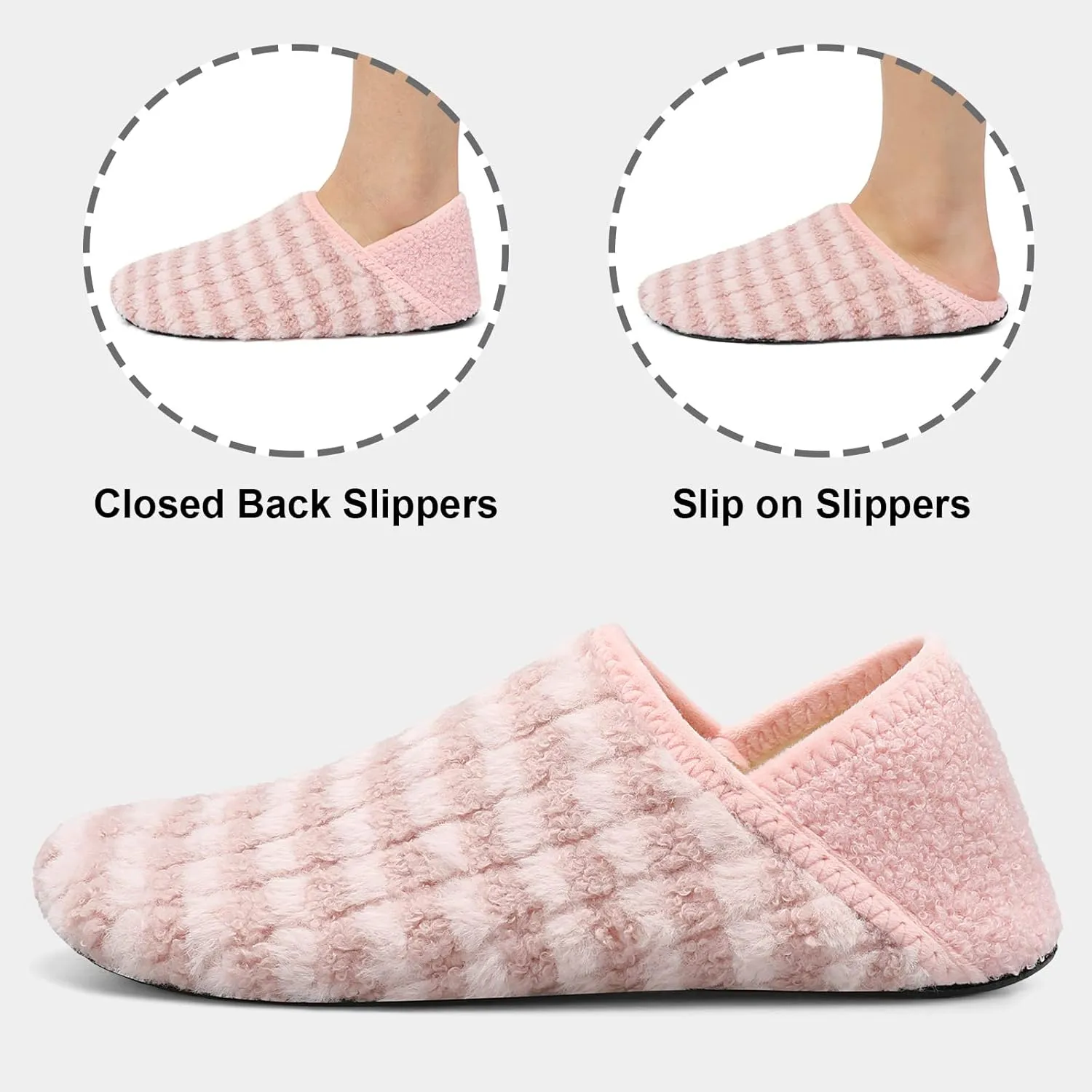 Fires Womens Mens Slippers with Rubber Sole Soft-Lightweight House Slipper Socks Around House Shoes Non Slip Indoor/Outdoor