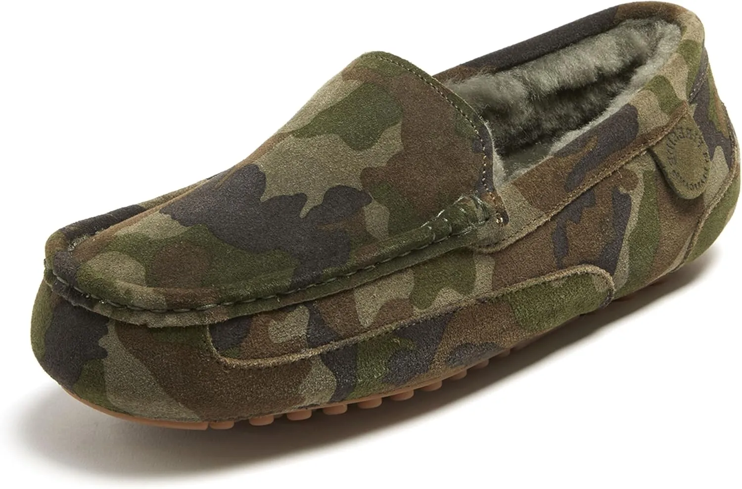Fireside by Dearfoams Men's Melbourne Shearling Indoor/Outdoor Moccasin Slipper with Wide Widths