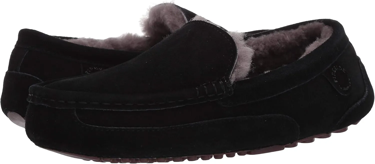 Fireside by Dearfoams Men's Melbourne Shearling Indoor/Outdoor Moccasin Slipper with Wide Widths