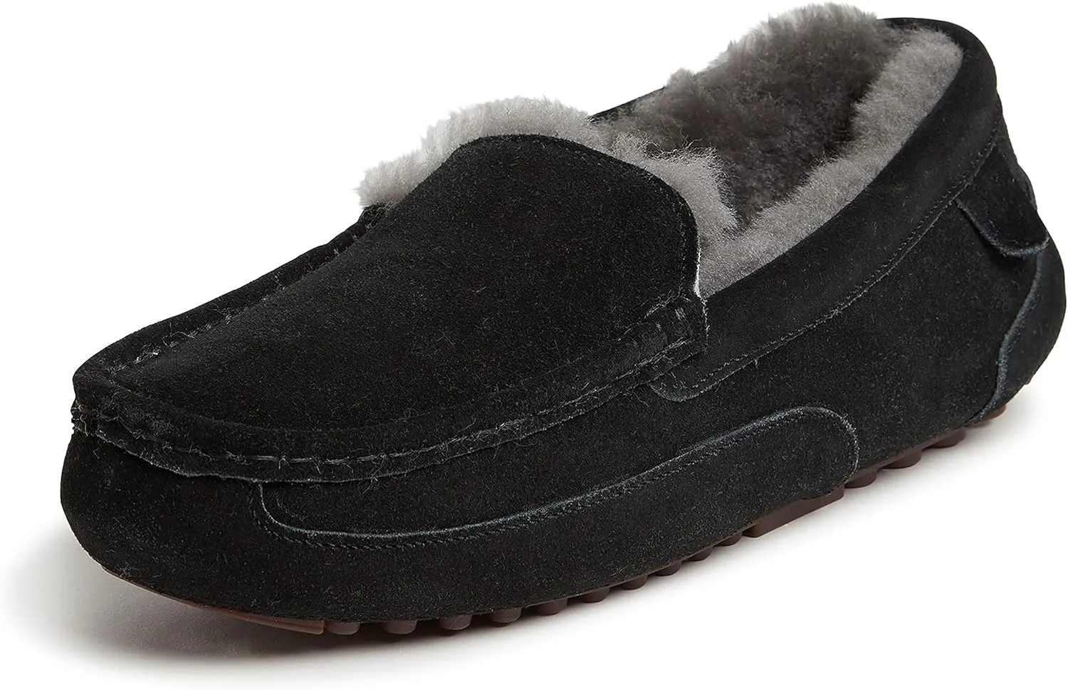 Fireside by Dearfoams Men's Melbourne Shearling Indoor/Outdoor Moccasin Slipper with Wide Widths