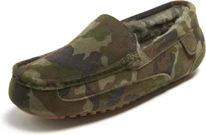 Fireside by Dearfoams Men's Melbourne Shearling Indoor/Outdoor Moccasin Slipper with Wide Widths