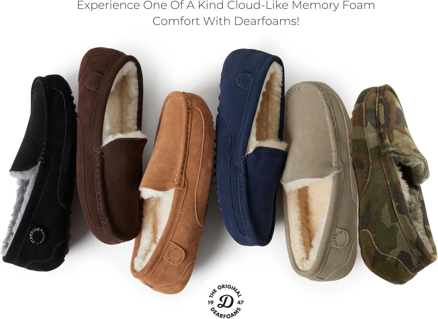 Fireside by Dearfoams Men's Melbourne Shearling Indoor/Outdoor Moccasin Slipper with Wide Widths