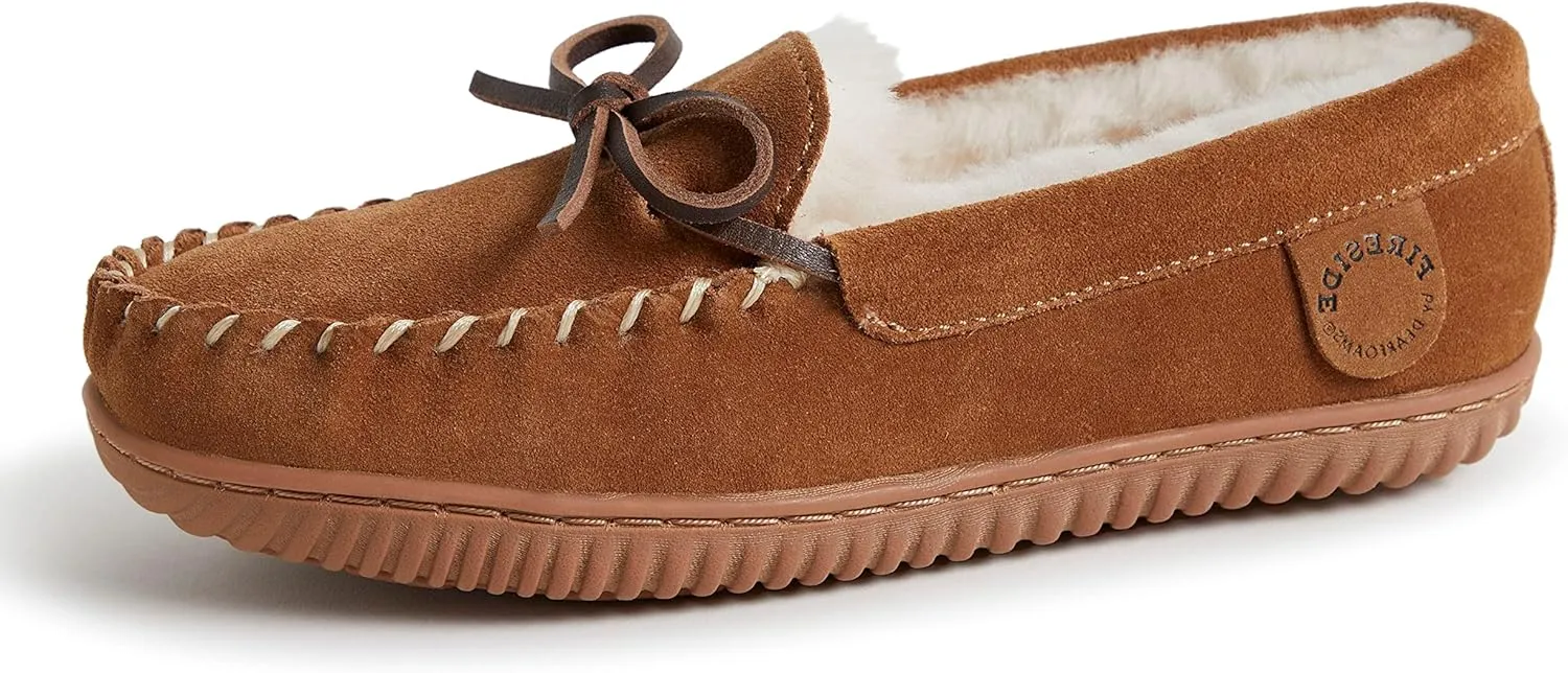 Fireside by Dearfoams Women's Alice Springs Shearling Indoor/Outdoor Moccasin Slipper