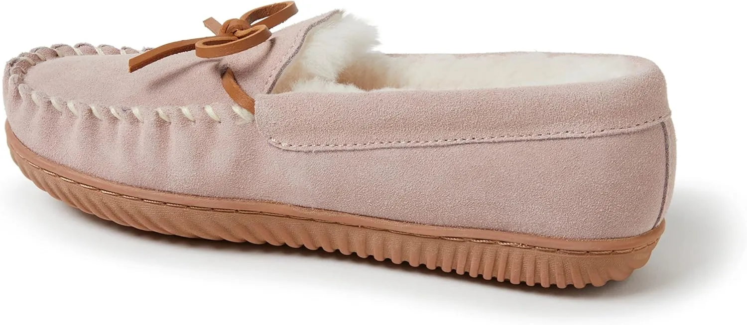 Fireside by Dearfoams Women's Alice Springs Shearling Indoor/Outdoor Moccasin Slipper