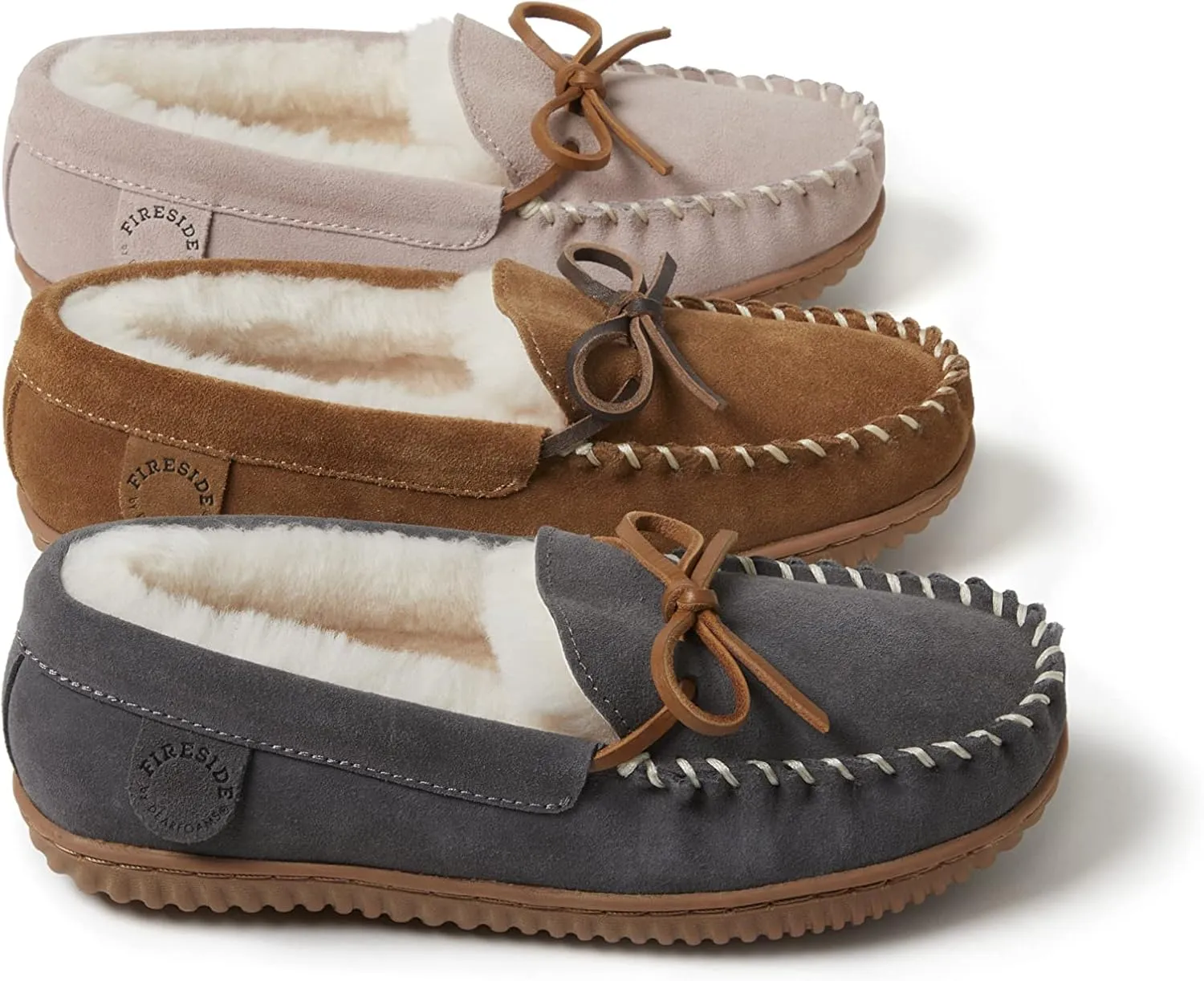 Fireside by Dearfoams Women's Alice Springs Shearling Indoor/Outdoor Moccasin Slipper